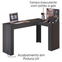 Ver imagem 4 de Penteadeira Escrivaninha Canto com Espelho 135x82 cm Jade Preto Fosco Mobler