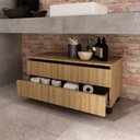 Ver imagem 2 de Balcão Gabinete para Banheiro 80cm com Rodízio e 2 Gavetas BN3603