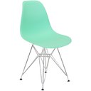 Ver imagem 2 de Kit 2 Cadeiras Charles Eames Eiffel Base Metal Cromado Verde Agua