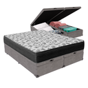 Ver imagem 1 de Cama Box Baú Bipartido Queen Cinza e Colchão Iso 100 D33 Ortobom