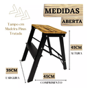 Ver imagem 3 de Banqueta Escada Dobravel de Aluminio 2 Degraus Madeira