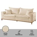 Ver imagem 6 de Sofá Matrix 02 Módulos de 100cm B25cm Meu Sofá Online A294 Linho Creme