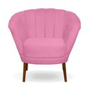 Ver imagem 1 de Poltrona Cadeira Pétala Flor Decorativa Suede Rose