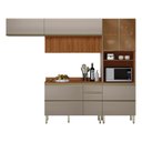 Ver imagem 2 de Cozinha Completa Modulada com Aéreo 4 Peças MDF Proença Bege/Nogueira/Nude Prime