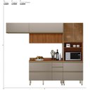 Ver imagem 3 de Cozinha Completa Modulada com Aéreo 4 Peças MDF Proença Bege/Nogueira/Nude Prime