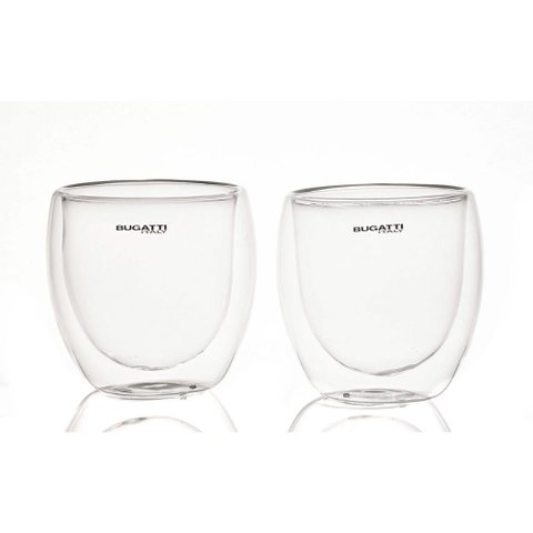 Conjunto 2 Copos de Café Chá de Parede Dupla 250ml Bugatti