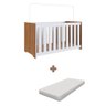 Berço Mini Cama Versátil Americano com Colchão Nogal Manchester Branco Janet Jm Móveis - 2