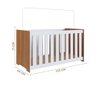 Berço Mini Cama Versátil Americano com Colchão Nogal Manchester Branco Janet Jm Móveis - 4
