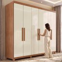 Ver imagem 6 de Guarda-Roupa Casal 6 Portas 2 Gavetas com Pés Napoli