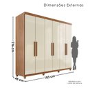 Ver imagem 3 de Guarda-Roupa Casal 6 Portas 2 Gavetas com Pés Napoli