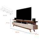 Ver imagem 3 de Rack Bancada para Sala deTV até 75 Pol. Vivare Wood 1.8 Anto:Off White/Freijo
