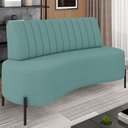 Ver imagem 2 de Sofá 2 Lugares 160cm Pés Aço Preto Tamar K04 Bouclê Azul - Mpozenato