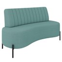 Ver imagem 1 de Sofá 2 Lugares 160cm Pés Aço Preto Tamar K04 Bouclê Azul - Mpozenato