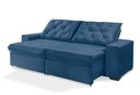 Ver imagem 2 de Sofá Retrátil e Reclinável 2.10m Estilo Estofados - Europa com Softgel D33 Velupluma "azul"