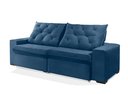 Ver imagem 4 de Sofá Retrátil e Reclinável 2.10m Estilo Estofados - Europa com Softgel D33 Velupluma "azul"