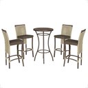 Ver imagem 1 de Mesa Bistrô e 4 Banquetas Roma Marrom Corda Náutica Estofado 9 Trama Original