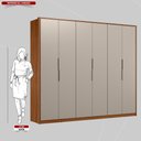 Ver imagem 4 de Guarda Roupa Casal 6 Portas e 6 Gavetas Atrice - Nogueira/nude Prime Tx