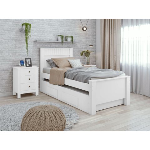 Cama Solteiro Bibox 2 Gavetas Athenas - Lp - Rei de Casa Branco