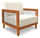 Ver imagem 1 de Poltrona Decorativa Bali Base de Madeira e Corda Náutica Linho Bege Bz Home Decor