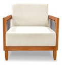 Ver imagem 5 de Poltrona Decorativa Bali Base de Madeira e Corda Náutica Linho Bege Bz Home Decor