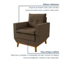Ver imagem 5 de Poltrona Decorativa com Pillow Top e Base em Madeira Zeus Marrom