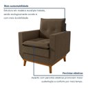 Ver imagem 6 de Poltrona Decorativa com Pillow Top e Base em Madeira Zeus Marrom