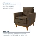 Ver imagem 4 de Poltrona Decorativa com Pillow Top e Base em Madeira Zeus Marrom