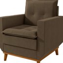 Ver imagem 7 de Poltrona Decorativa com Pillow Top e Base em Madeira Zeus Marrom