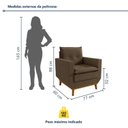 Ver imagem 3 de Poltrona Decorativa com Pillow Top e Base em Madeira Zeus Marrom