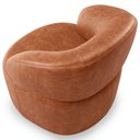Ver imagem 7 de Kit 02 Poltronas Giratória Orgânica para Sala de Estar Living Helena L02 Couríssimo Camel - Lyam Dec