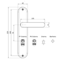 Ver imagem 2 de Fechadura Icaro Interna Espelho Antique Brass 55mm Soprano