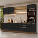 Ver imagem 1 de Armário de Cozinha Completa 310 Cm Rustic/preto Lux Madesa 03