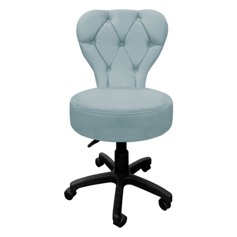 Cadeira Mocho Soft Escritório Estética Veludo - Sofa Store:veludo Azul Tiffany