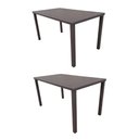 Ver imagem 1 de Kit 2 Mesas Tampo Ripado Retangular 1.50x0.80m Alumínio Marrom