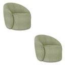 Ver imagem 1 de Poltrona Orgânica Giratória Kit 2 Lua Bouclê Verde Pistache D03 - D’Rossi