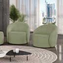 Ver imagem 2 de Poltrona Orgânica Giratória Kit 2 Lua Bouclê Verde Pistache D03 - D’Rossi