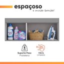 Ver imagem 2 de Armário Aéreo Multiuso para Lavanderia Madrid 3 Portas MDP 90cm Cinza Maxel Móveis