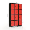 Ver imagem 2 de Armário Locker Guarda-volume de Aço 12 Portas com Fecho para Cadeado Vestiário Academia