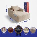 Ver imagem 2 de Sofá Poltrona Hydi com Molas Ensacadas Boost Tech Tecido Velourê Bege Cama Inbox