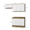 Ver imagem 3 de Armário de Cozinha Compacta 100% Mdf 200cm Nogueira/branco Celeste Kappesberg