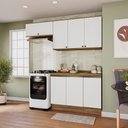 Ver imagem 1 de Armário de Cozinha Compacta 100% Mdf 200cm Nogueira/branco Celeste Kappesberg