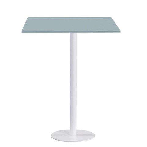 Mesa Pisa Beta Bistrô Fratini 107,50cm (a) Disco Redondo Branco Tampo Mdp Quadrado Cinza 80cm (l)