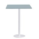 Ver imagem 1 de Mesa Pisa Beta Bistrô Fratini 107,50cm (a) Disco Redondo Branco Tampo Mdp Quadrado Cinza 80cm (l)