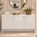 Ver imagem 2 de Aparador para Sala Buffet 3 Portas em MDP MDF Pés Ripados 135 cm Berlin - Branco