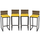 Ver imagem 1 de Kit 4 Banquetas Quadrada Junco Cappuccino para Balcão Ilha Cozinha Área Gourmet Bancada Piscina Bar