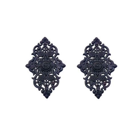 Kit 2 Florões Grandes Ornamento de Ferro Decoração 57x38cm