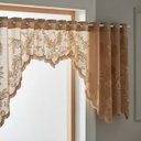 Ver imagem 5 de Cortina Bando Renda Cascata Cozinha Floral CAPUCCINO2,95x1