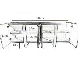 Balcão Buffet 4 portas para sala de jantar 180cm - Canes Off White/Imbuia - 4