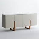 Ver imagem 1 de Balcão Buffet 4 portas para sala de jantar 180cm - Canes Off White/Imbuia