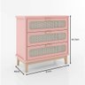 Cômoda 3 Gavetas com Palhinha Indiana Isa Rosê - 3